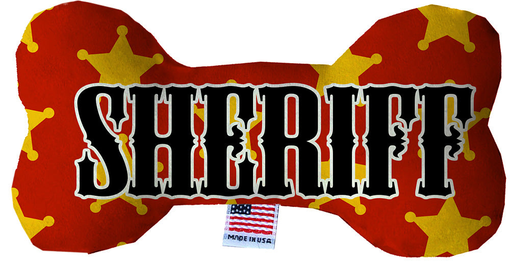 Sheriff Stuffing Free 10 Inch Bone Dog Toy