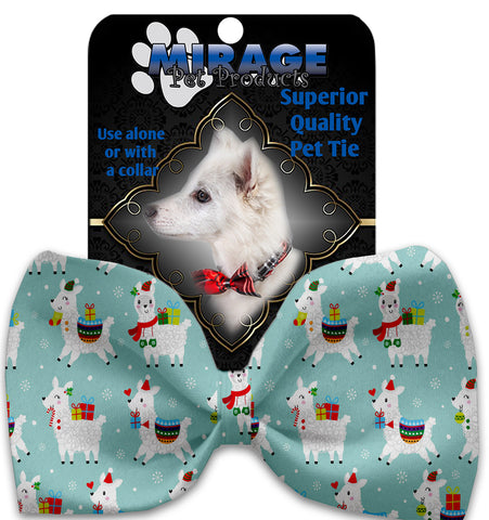 Holiday Llamas Pet Bow Tie