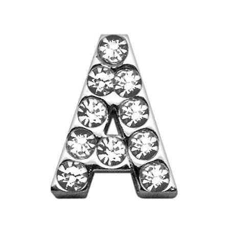 3-4" (18mm) Clear Letter Sliding Charms A 3-4 (18mm)