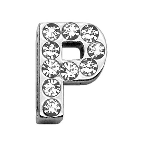 3-4" (18mm) Clear Letter Sliding Charms P 3-4 (18mm)