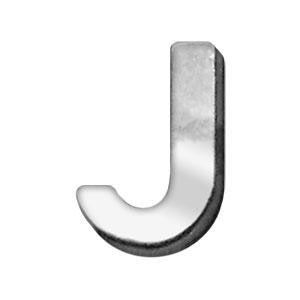 3-4" (18mm) Chrome Letter Sliding Charms J 3-4'' (18mm)