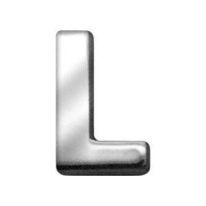 3-4" (18mm) Chrome Letter Sliding Charms L 3-4'' (18mm)