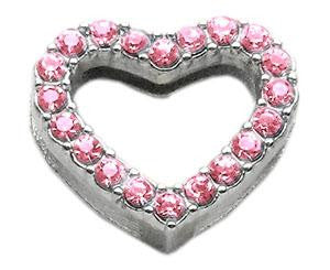 3-4" Slider Heart Charm Pink 3-4" (18mm)