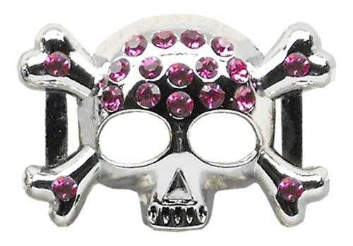 3-4" (18mm) Slider Skull Charm  Pink 3-4'' (18mm)