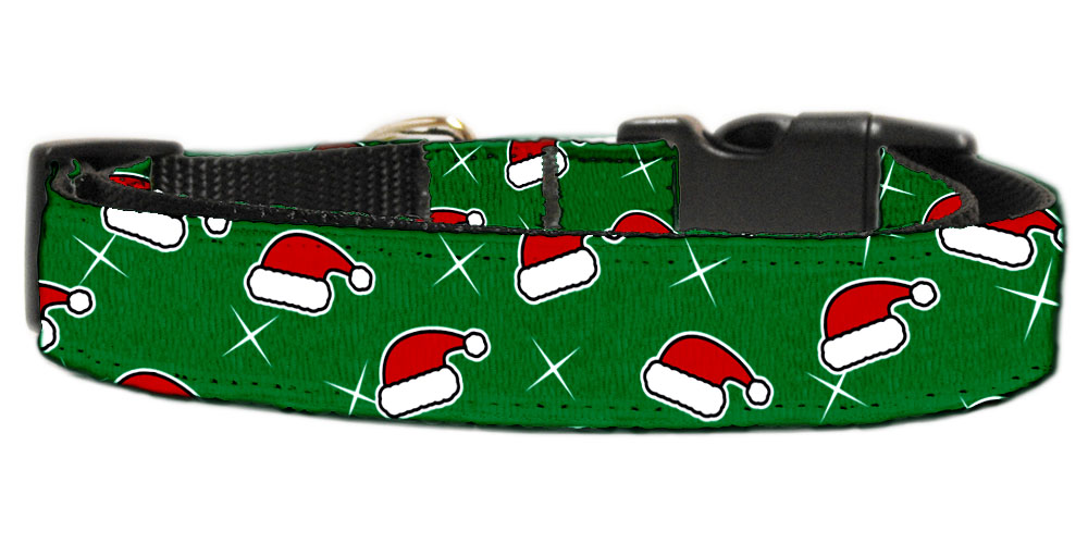 Santa Hat Nylon Dog Collar Medium Narrow