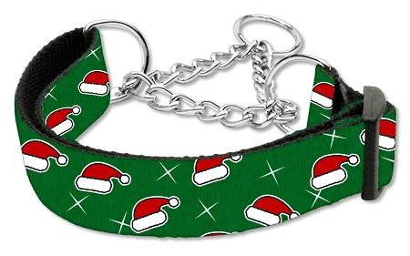 Santa Hats Nylon Ribbon Collar Martingale Medium