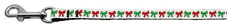 Christmas Bows Nylon Ribbon Leash 3-8 inch wide 4ft Long