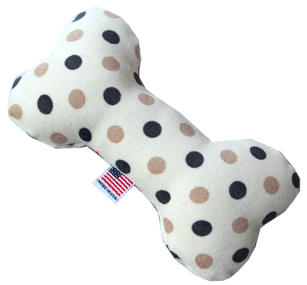 6" Plush Bone Dog Toy Beach Dots