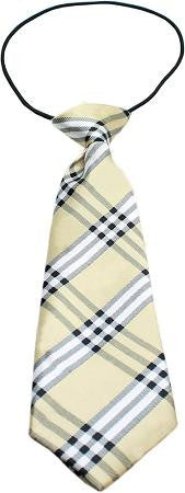 Big Dog Neck Tie Plaid Cream