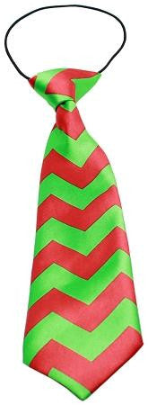 Christmas Chevron Big Dog Neck Tie