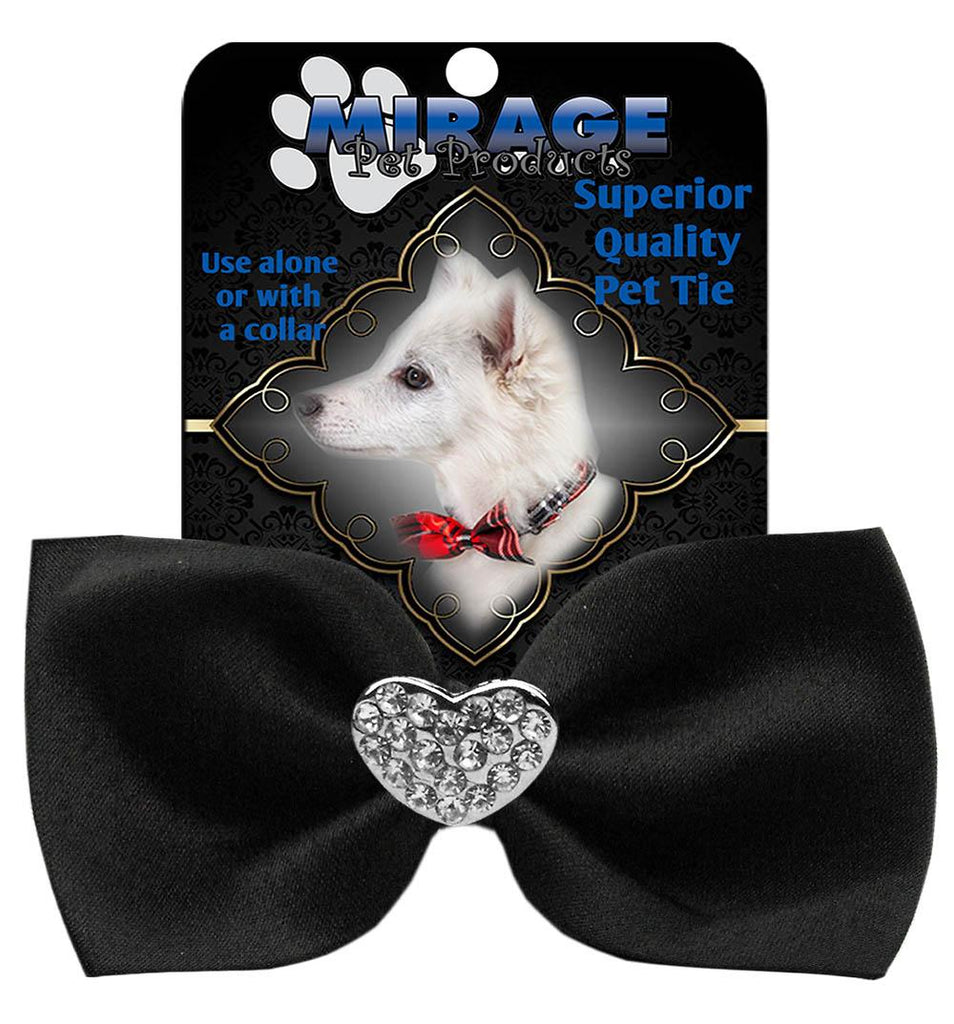 Crystal Heart Widget Pet Bowtie Black