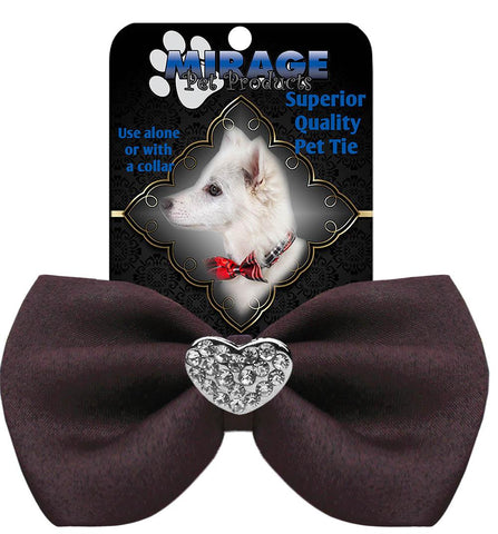 Crystal Heart Widget Pet Bowtie Brown