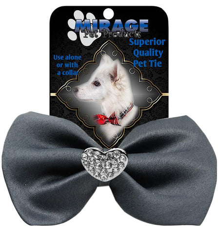 Crystal Heart Widget Pet Bowtie Grey