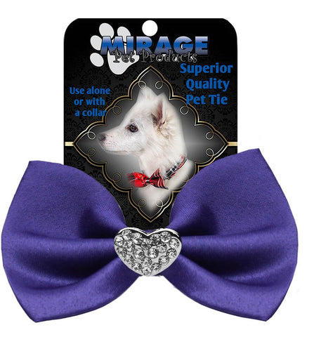 Crystal Heart Widget Pet Bowtie Purple