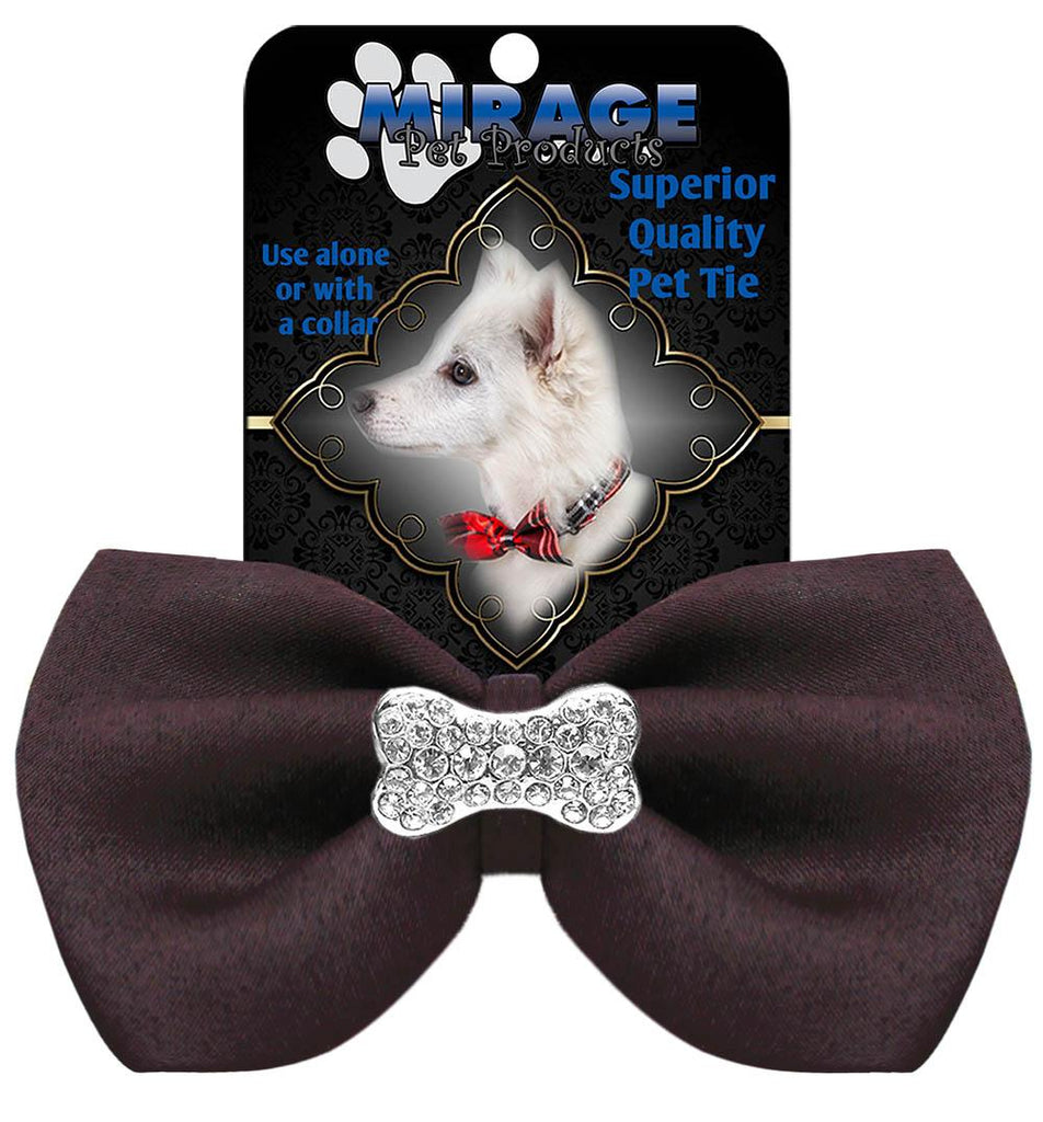 Crystal Bone Widget Pet Bowtie Brown