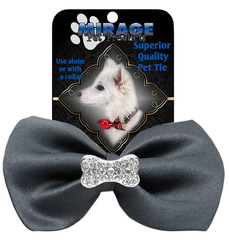 Crystal Bone Widget Pet Bowtie Grey