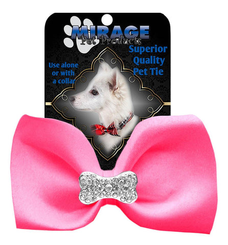 Crystal Bone Widget Pet Bowtie Hot Pink