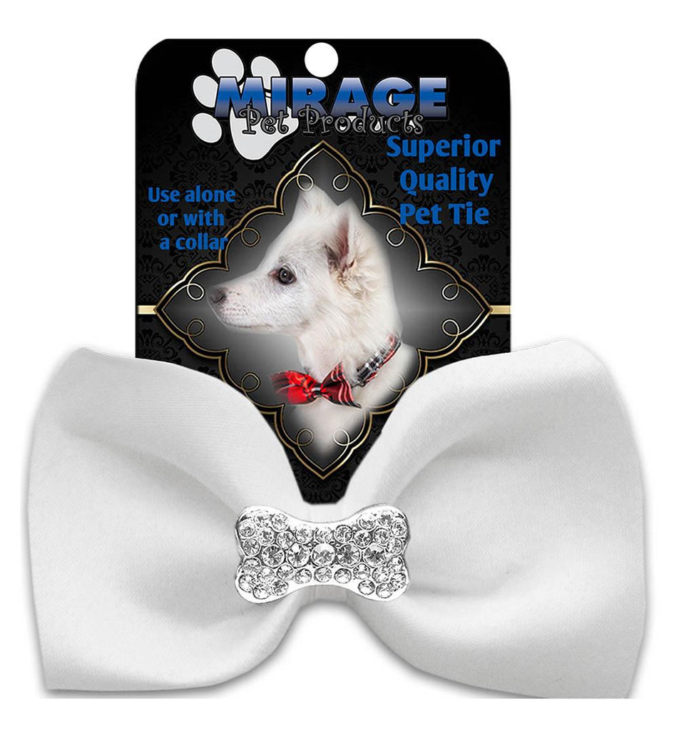 Crystal Bone Widget Pet Bowtie White