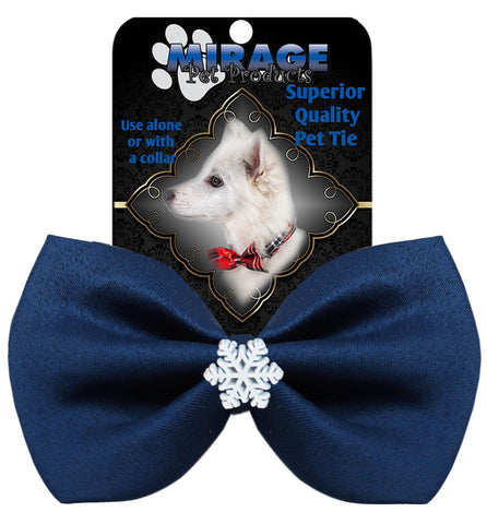 Snowflake Widget Pet Bowtie Navy Blue