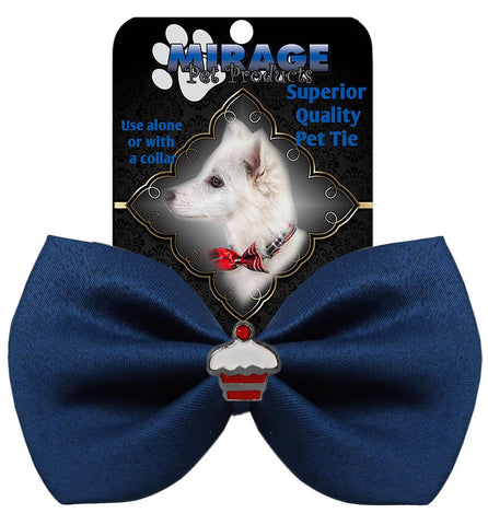 Cupcake Widget Pet Bowtie Navy Blue