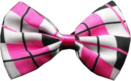 Dog Bow Tie Plaid Pink