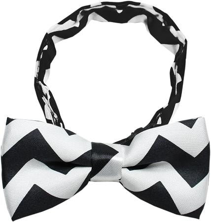 Dog Bow Tie Black Chevron