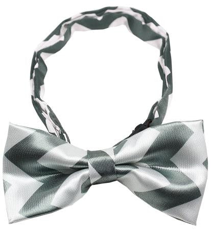 Dog Bow Tie Grey Chevron