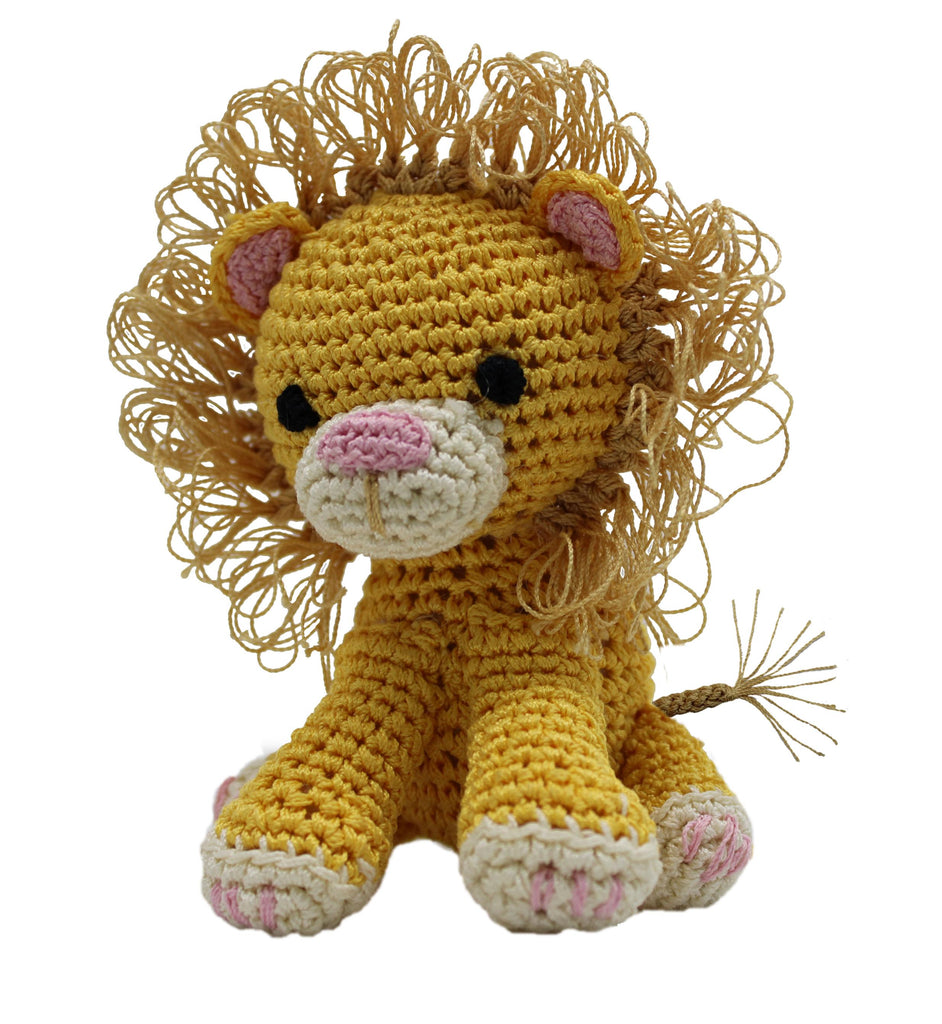 Knit Knacks King Cuddles The Lion Organic Cotton Small Dog Toy