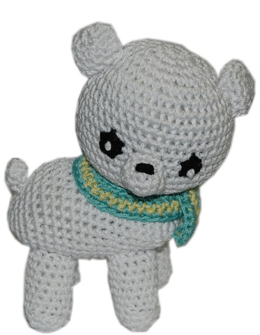 Knit Knacks Polar Bear Organic Cotton Small Dog Toy