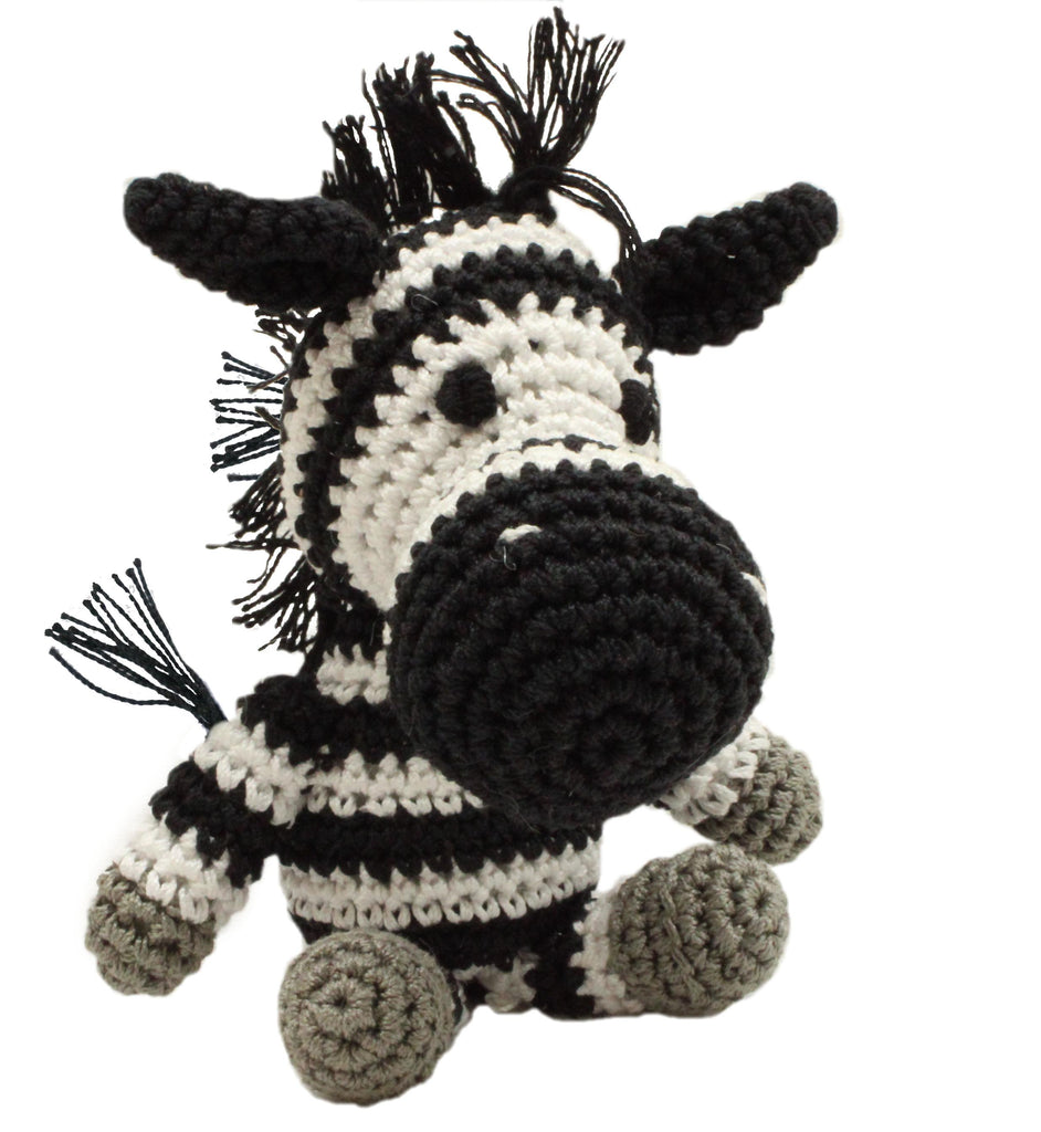 Knit Knacks Zsa Zsa The Zebra Organic Cotton Small Dog Toy