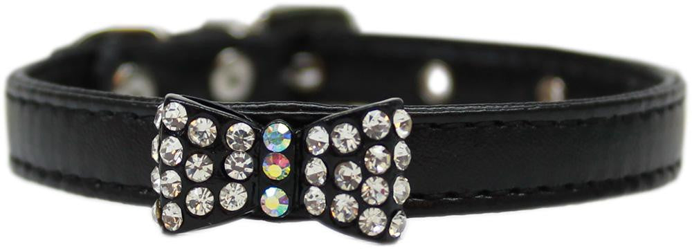 Bow-dacious Crystal Dog Collar Black Size 10