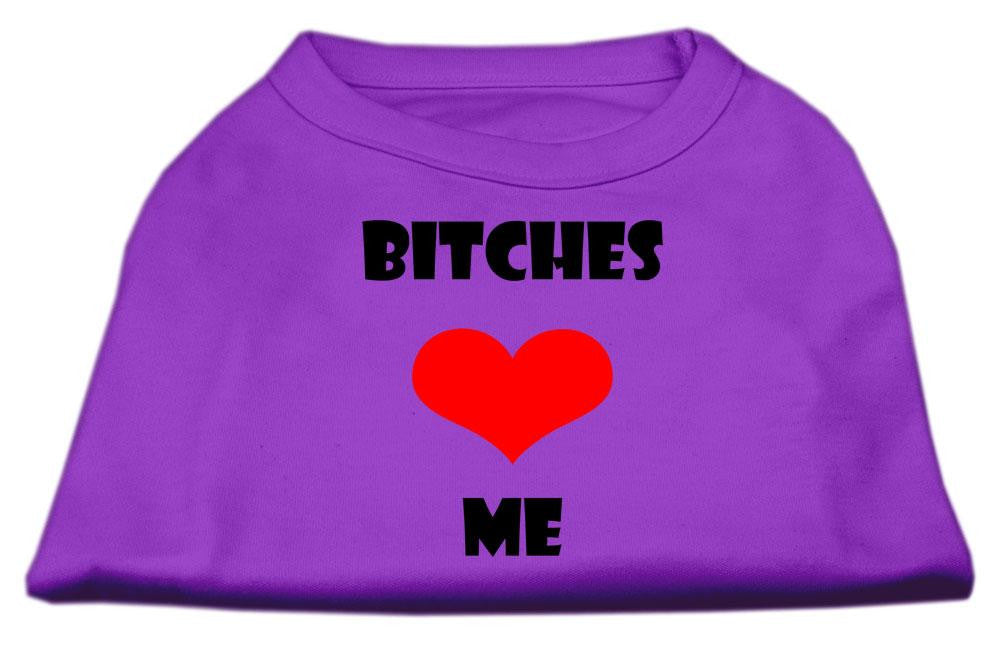 Bitches Love Me Screen Print Shirts Purple Lg (14)