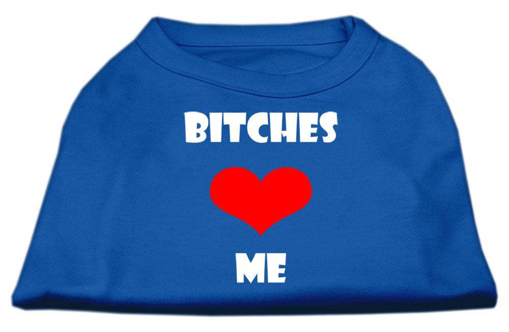 Bitches Love Me Screen Print Shirts Blue Med (12)