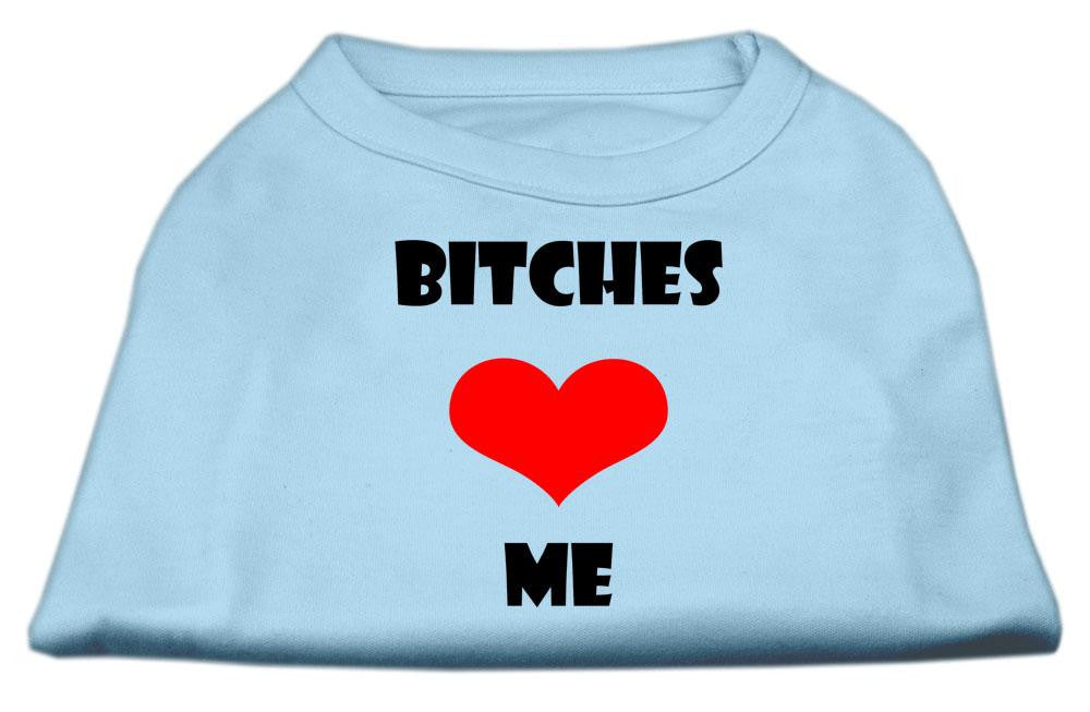 Bitches Love Me Screen Print Shirts Baby Blue Sm (10)