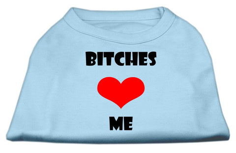 Bitches Love Me Screen Print Shirts Baby Blue Sm (10)