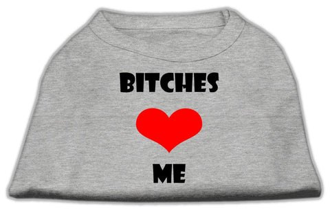 Bitches Love Me Screen Print Shirts Grey Xxl (18)