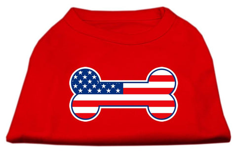 Bone Shaped American Flag Screen Print Shirts  Red XS (8)