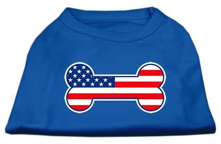 Bone Shaped American Flag Screen Print Shirts Blue XXL (18)