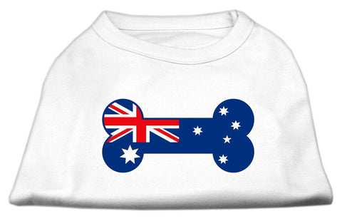 Bone Shaped Australian Flag Screen Print Shirts White L (14)