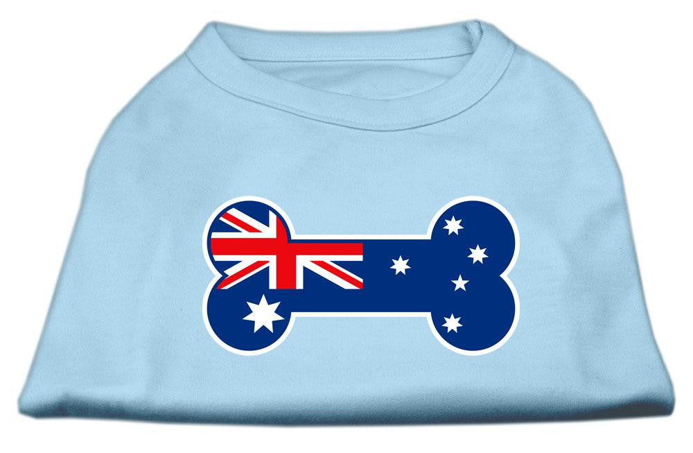 Bone Shaped Australian Flag Screen Print Shirts Baby Blue S (10)