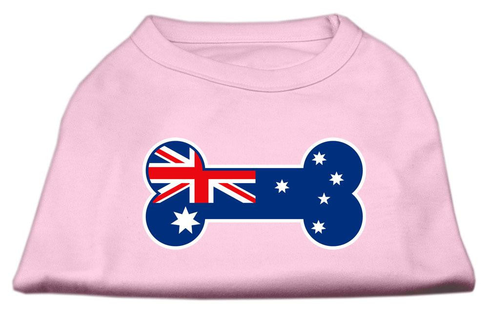 Bone Shaped Australian Flag Screen Print Shirts Light Pink S (10)