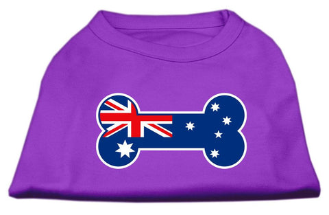 Bone Shaped Australian Flag Screen Print Shirts Purple S (10)