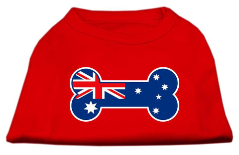 Bone Shaped Australian Flag Screen Print Shirts Red S (10)