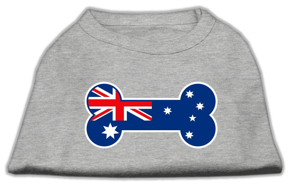 Bone Shaped Australian Flag Screen Print Shirts Grey XL (16)