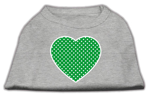 Green Swiss Dot Heart Screen Print Shirt Grey Med (12)