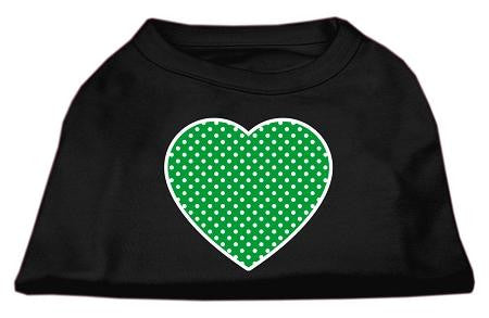 Green Swiss Dot Heart Screen Print Shirt Black XS (8)