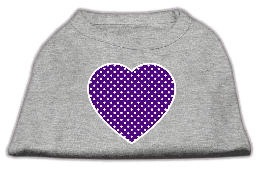 Purple Swiss Dot Heart Screen Print Shirt Grey Lg (14)