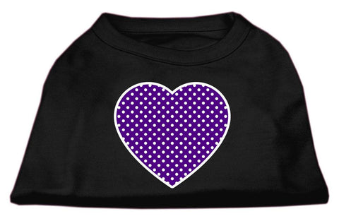 Purple Swiss Dot Heart Screen Print Shirt Black XS (8)