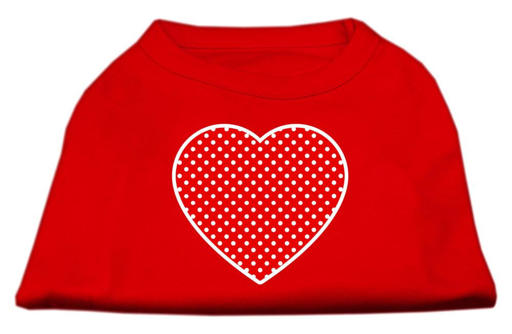 Red Swiss Dot Heart Screen Print Shirt Red Med (12)