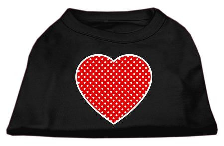 Red Swiss Dot Heart Screen Print Shirt Black XS (8)